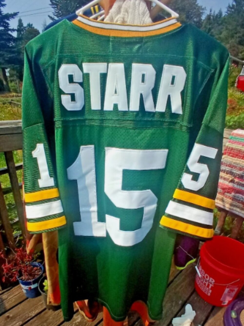 (XL)Bart Starr Packers Players of Century Jeff Hamilton Sewn NFL Football Jersey